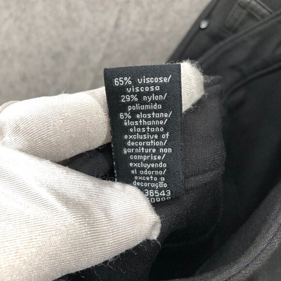 Calvin Klein Low Rise Ponte Skinny Pants Womens 8 Black Faux Leather 5 Pocket - Picture 12 of 12